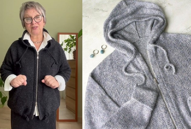 слив [Ольга Крикунова] Карди-бомбер с капюшоном на молнии