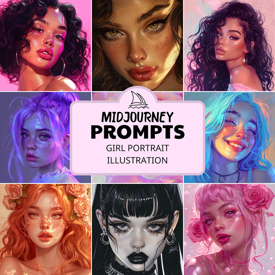 [CreativePromptsStore] Prompts for Aesthetic Girl Portrait. Пастельные кинематографические неоновые промпты девушек (2024) бесплатно