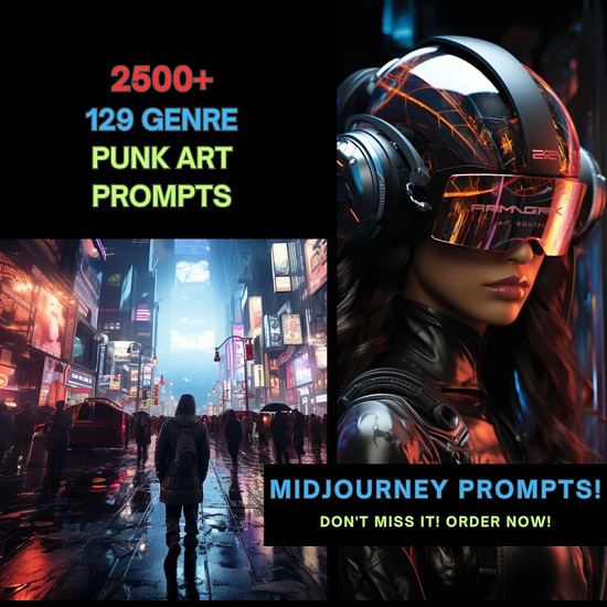 [Botbrush] 2500+ Midjourney Punk Prompts. Крутые панк-промпты для Миджорни (2024) бесплатно