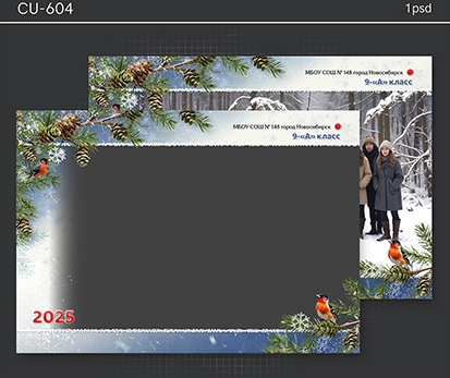 [PSD] VeraV ― Набор CU-604. Зимняя рамка под общее фото (2024)